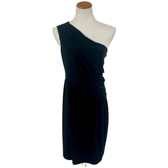 The Limited One-Shoulder Elegant Asymmetrical Ruched Evening Party Dress - Picture 13 of 16